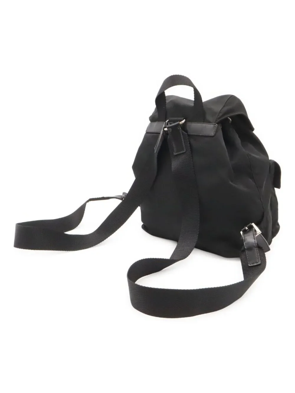 Prada Vela Backpack Nylon Leather Nero Black Silver Domestic Boutique Purchase